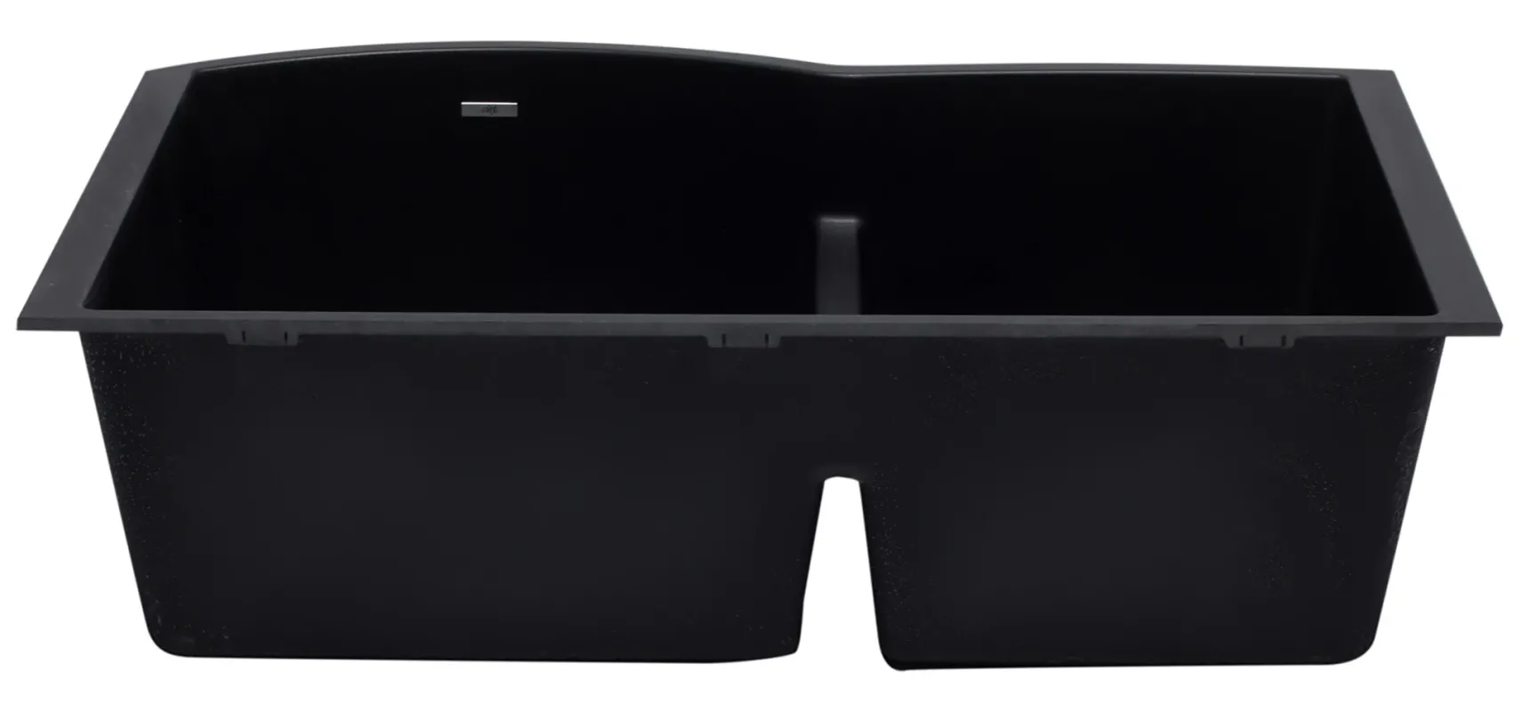 ALFI Black 33" Double Bowl Undermount Granite Composite Kitchen Sink, AB3320UM-BLA