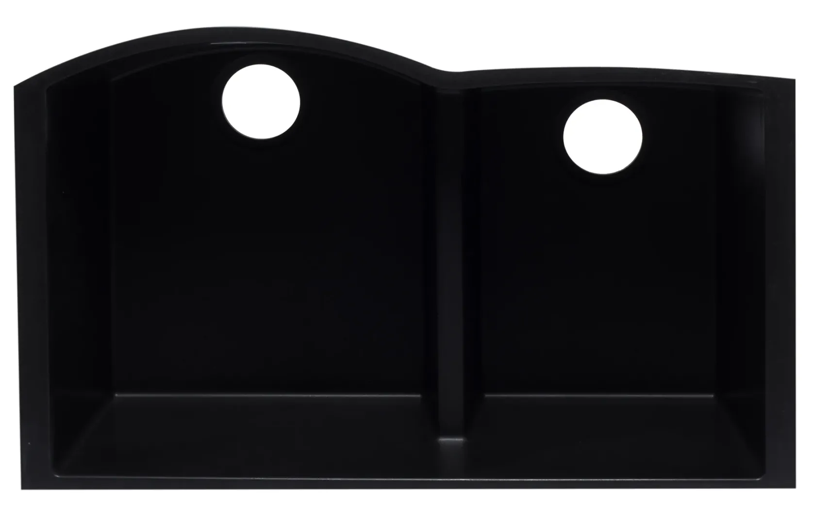 ALFI Black 33" Double Bowl Undermount Granite Composite Kitchen Sink, AB3320UM-BLA