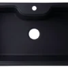 ALFI Black 35" Drop-In Single Bowl Granite Composite Kitchen Sink, AB3520DI-BLA
