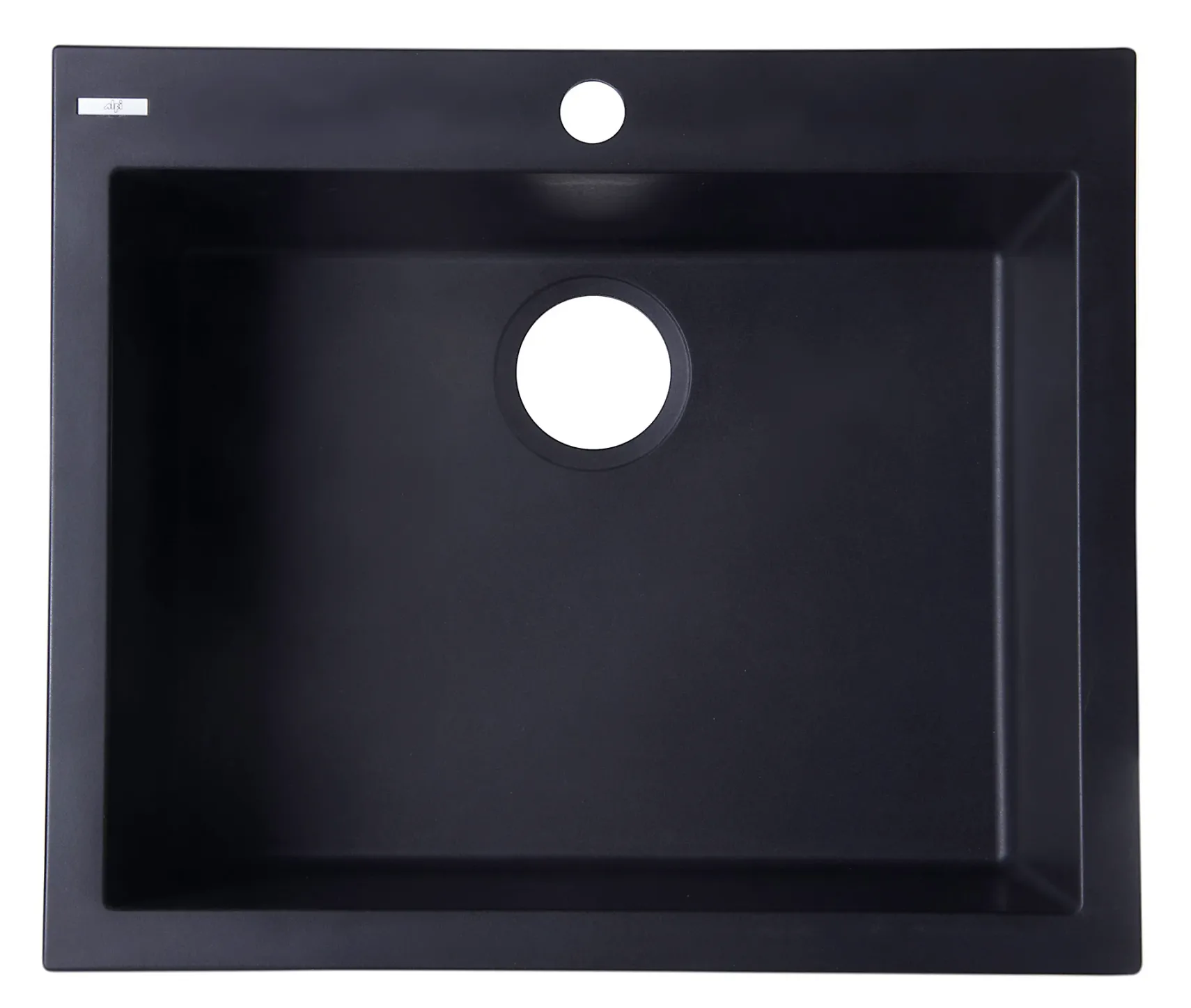 ALFI Black 24" Drop-In Single Bowl Granite Composite Kitchen Sink, AB2420DI-BLA