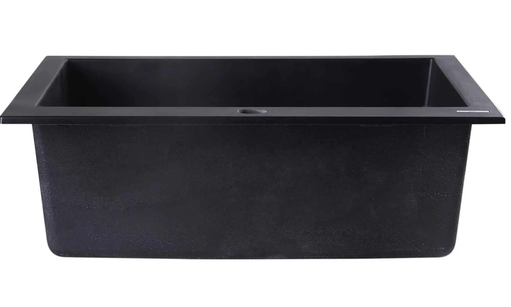 ALFI Black 24" Drop-In Single Bowl Granite Composite Kitchen Sink, AB2420DI-BLA