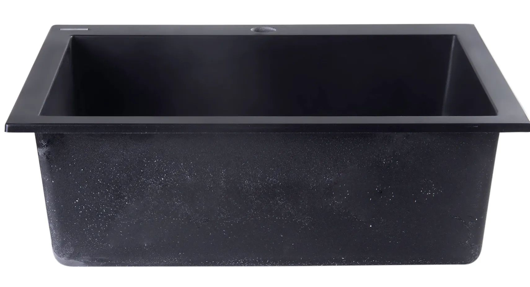 ALFI Black 24" Drop-In Single Bowl Granite Composite Kitchen Sink, AB2420DI-BLA
