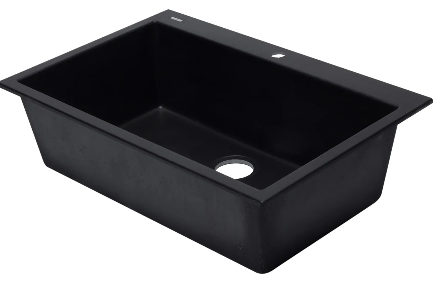 ALFI Black 33" Single Bowl Drop In Granite Composite Kitchen Sink, AB3322DI-BLA