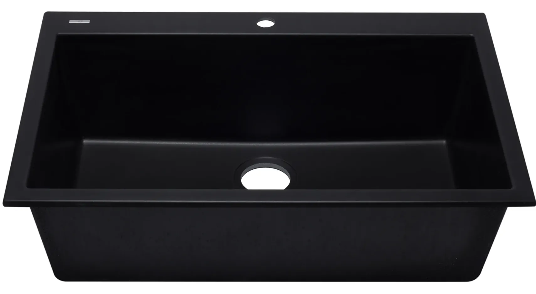 ALFI Black 33" Single Bowl Drop In Granite Composite Kitchen Sink, AB3322DI-BLA