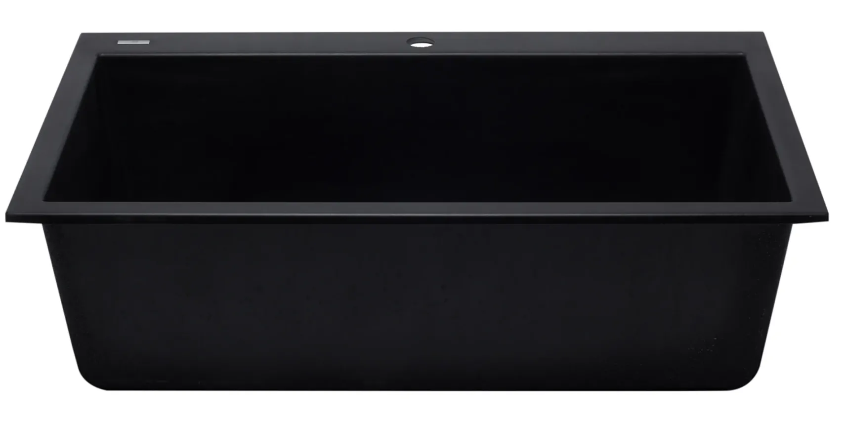 ALFI Black 33" Single Bowl Drop In Granite Composite Kitchen Sink, AB3322DI-BLA