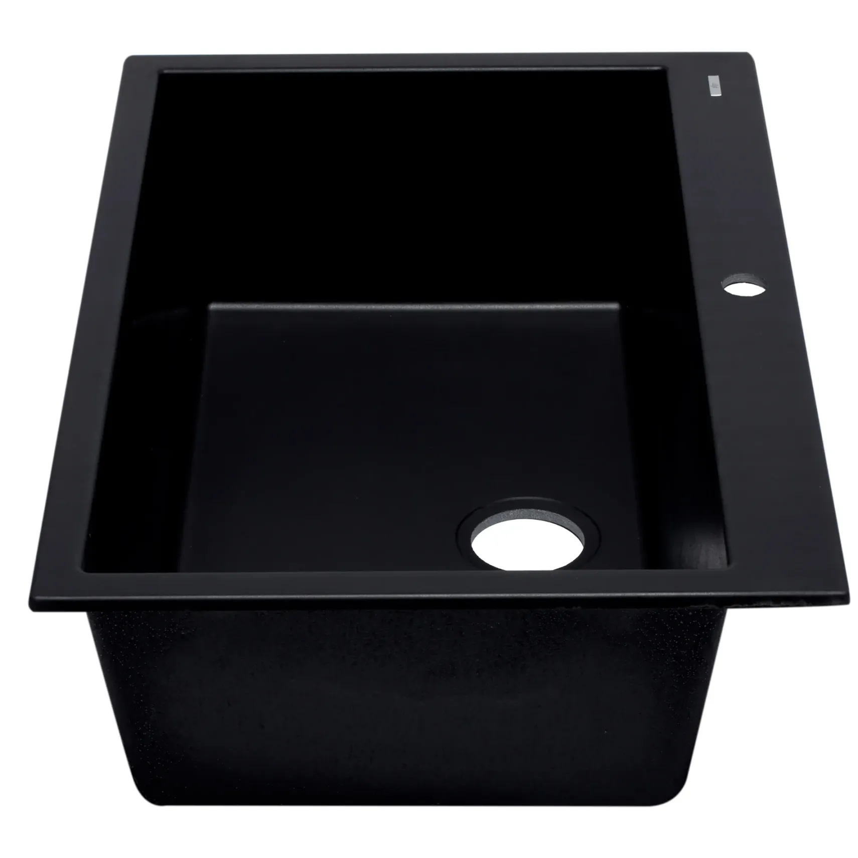 ALFI Black 33" Single Bowl Drop In Granite Composite Kitchen Sink, AB3322DI-BLA