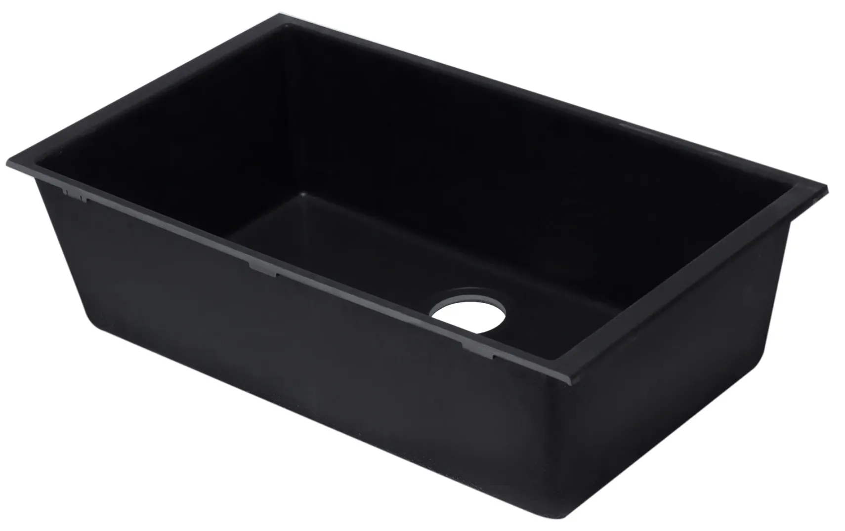 ALFI Black 33" Single Bowl Undermount Granite Composite Kitchen Sink, AB3322UM-BLA