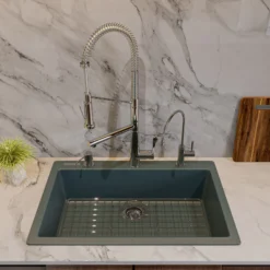 ALFI brand AB3020DI-T Titanium 30" Drop-In Single Bowl Granite Composite Kitchen Sink
