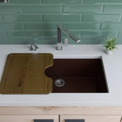 ALFI brand AB3020UM-C Chocolate 30" Undermount Single Bowl Granite Composite Kitchen Sink