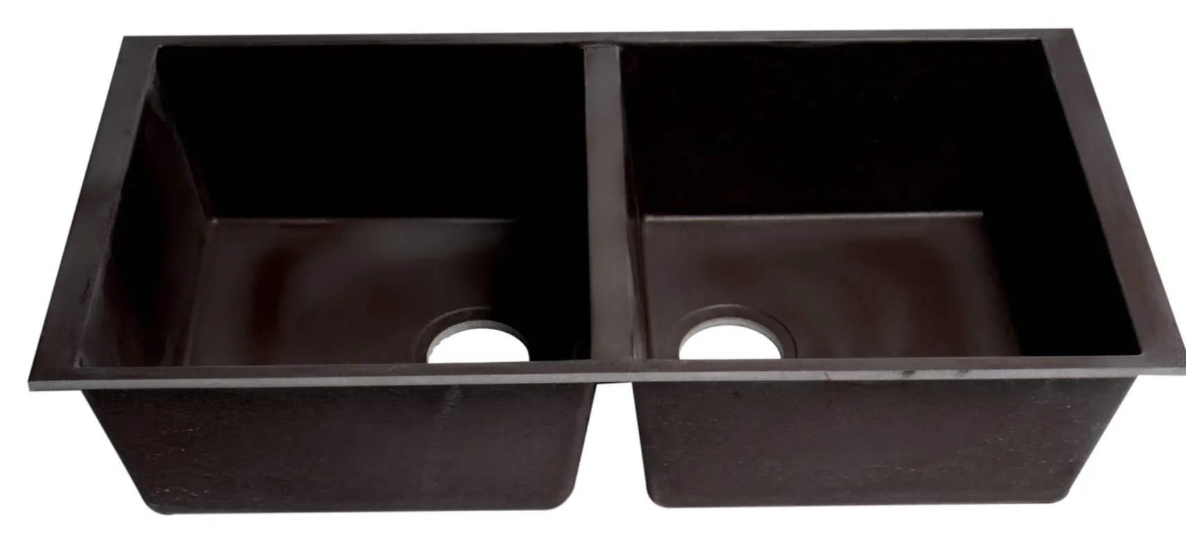 ALFI brand AB3420UM-C Chocolate 34" Undermount Double Bowl Granite Composite Kitchen Sink