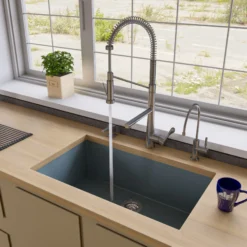 ALFI brand AB3322UM-T Titanium 33" Single Bowl Undermount Granite Composite Kitchen Sink