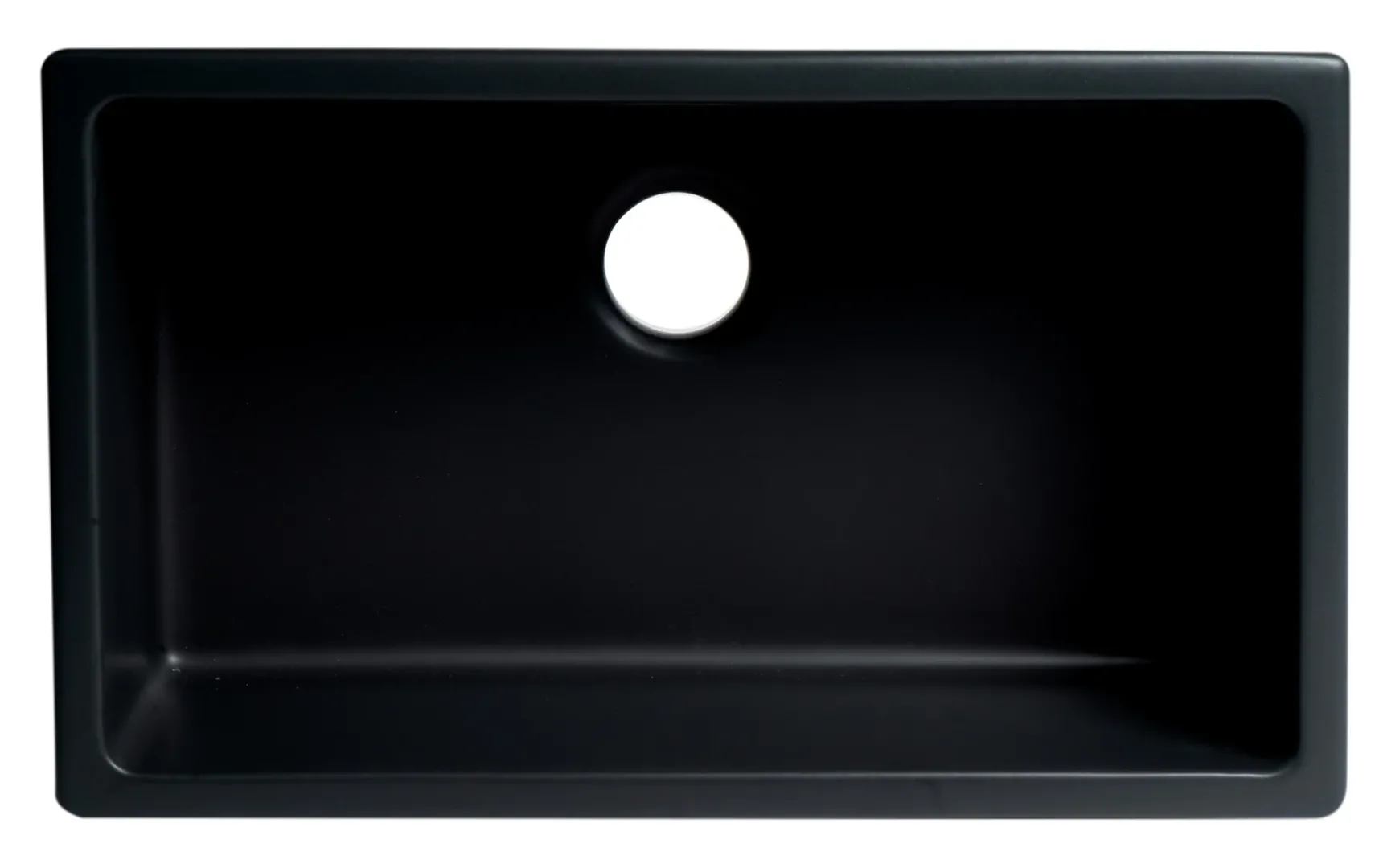 ALFI brand 30" Dual Mount Fireclay Kitchen Sink, Black Matte, No Faucet Hole, AB3018UD-BM