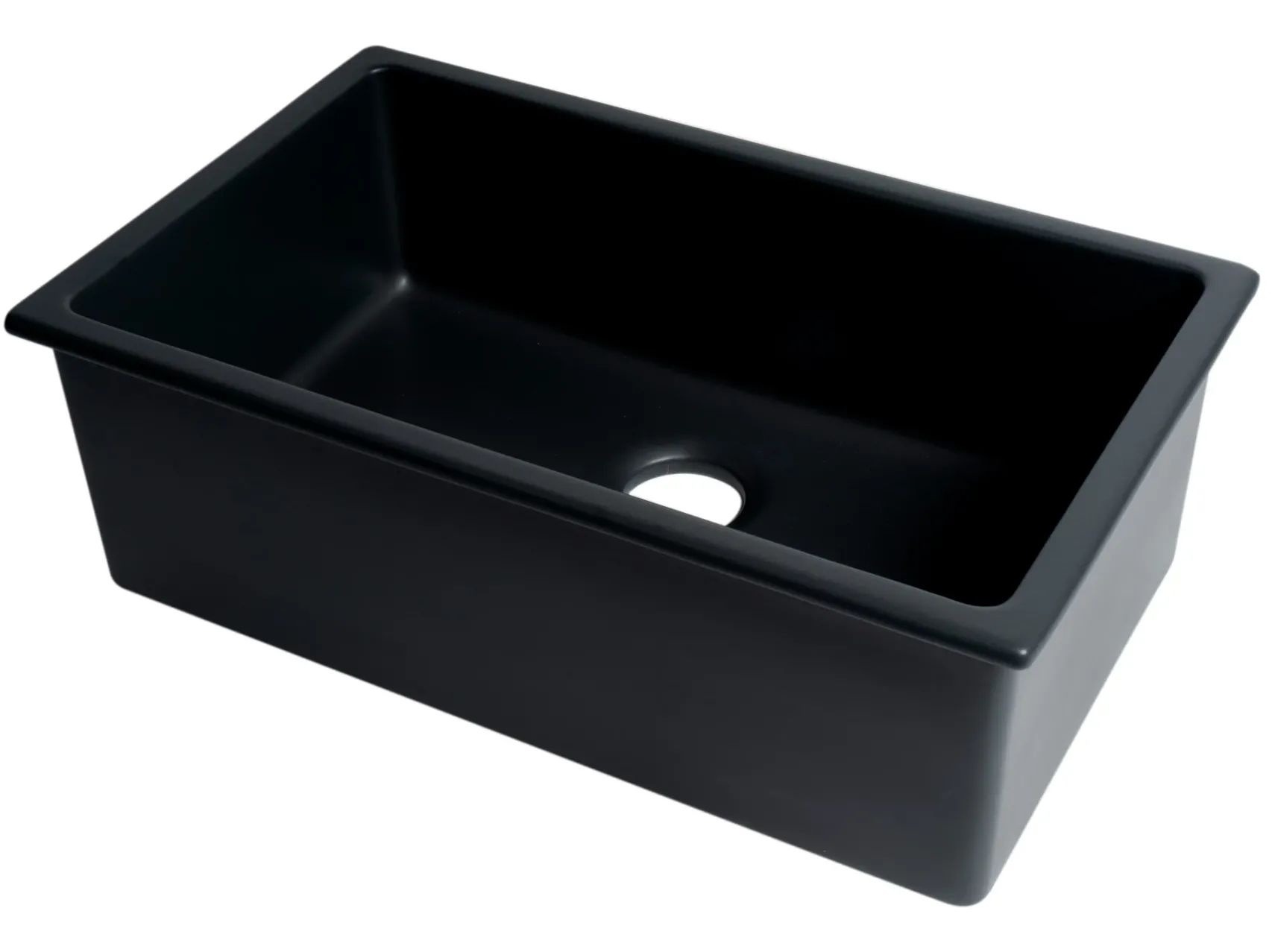 ALFI brand 30" Dual Mount Fireclay Kitchen Sink, Black Matte, No Faucet Hole, AB3018UD-BM