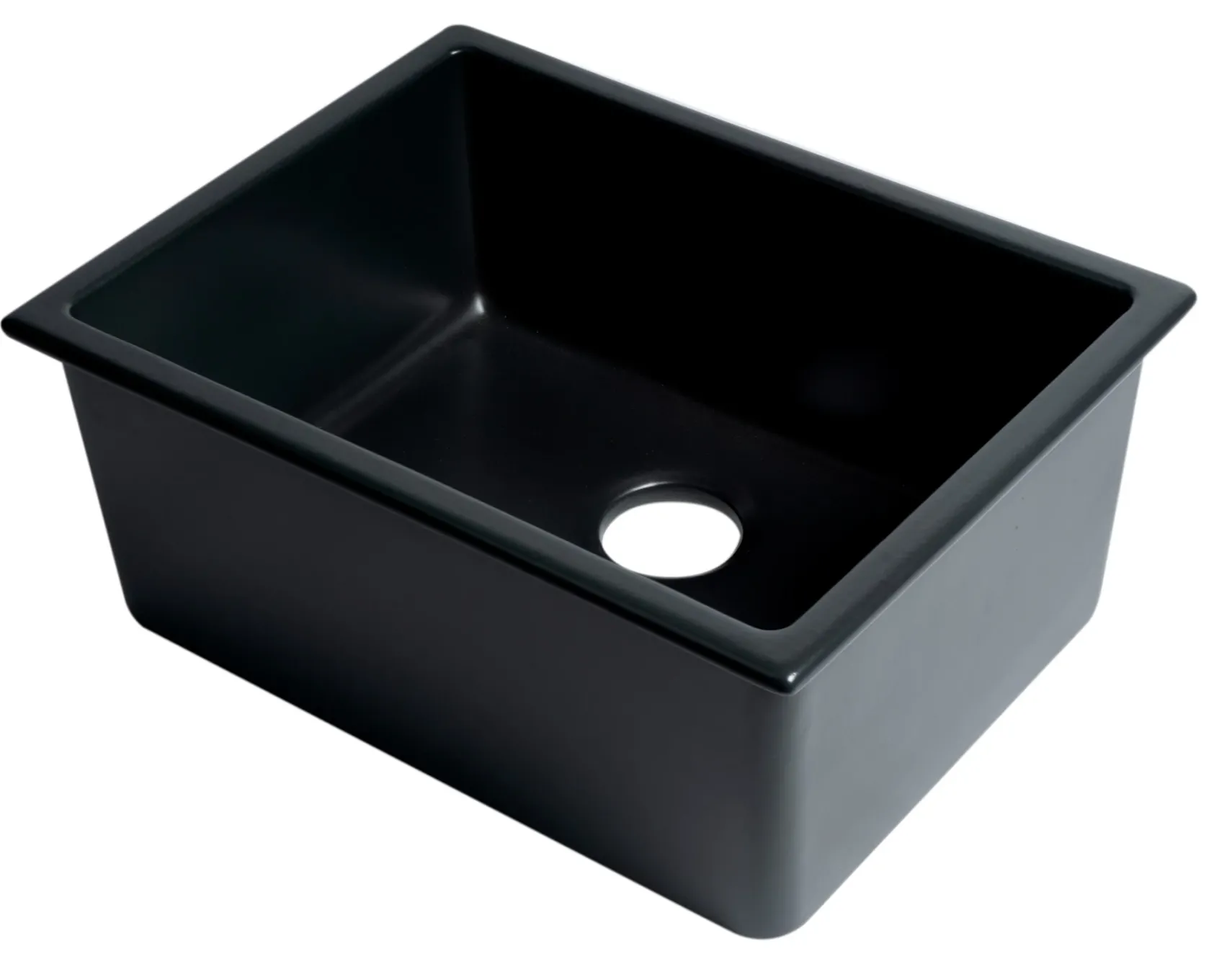 ALFI brand 24" Dual Mount Fireclay Kitchen Sink, Black Matte, No Faucet Hole, AB2418UD-BM