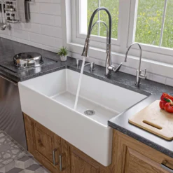 ALFI brand 36" Fireclay Farmhouse Sink, White, AB536-W