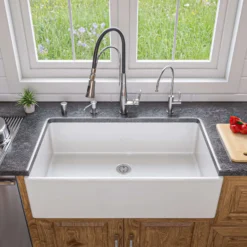 ALFI brand 36" Fireclay Farmhouse Sink, White, AB536-W