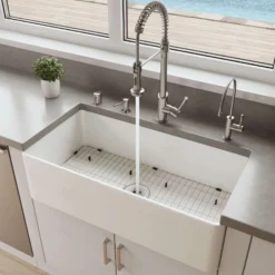 ALFI brand 36" Fireclay Farmhouse Sink, White, ABF3618-W