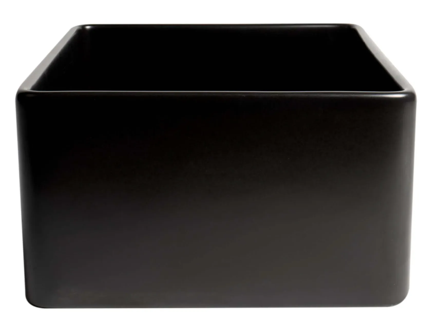 ALFI brand 24" Fireclay Farmhouse Sink, Black Matte, No Faucet Hole, ABF2418-BM
