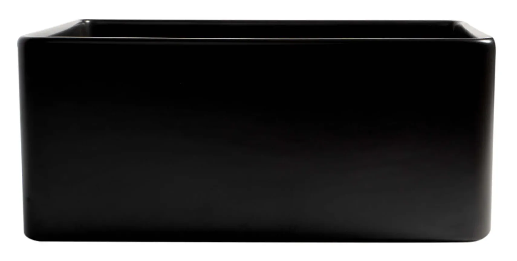 ALFI brand 24" Fireclay Farmhouse Sink, Black Matte, No Faucet Hole, ABF2418-BM