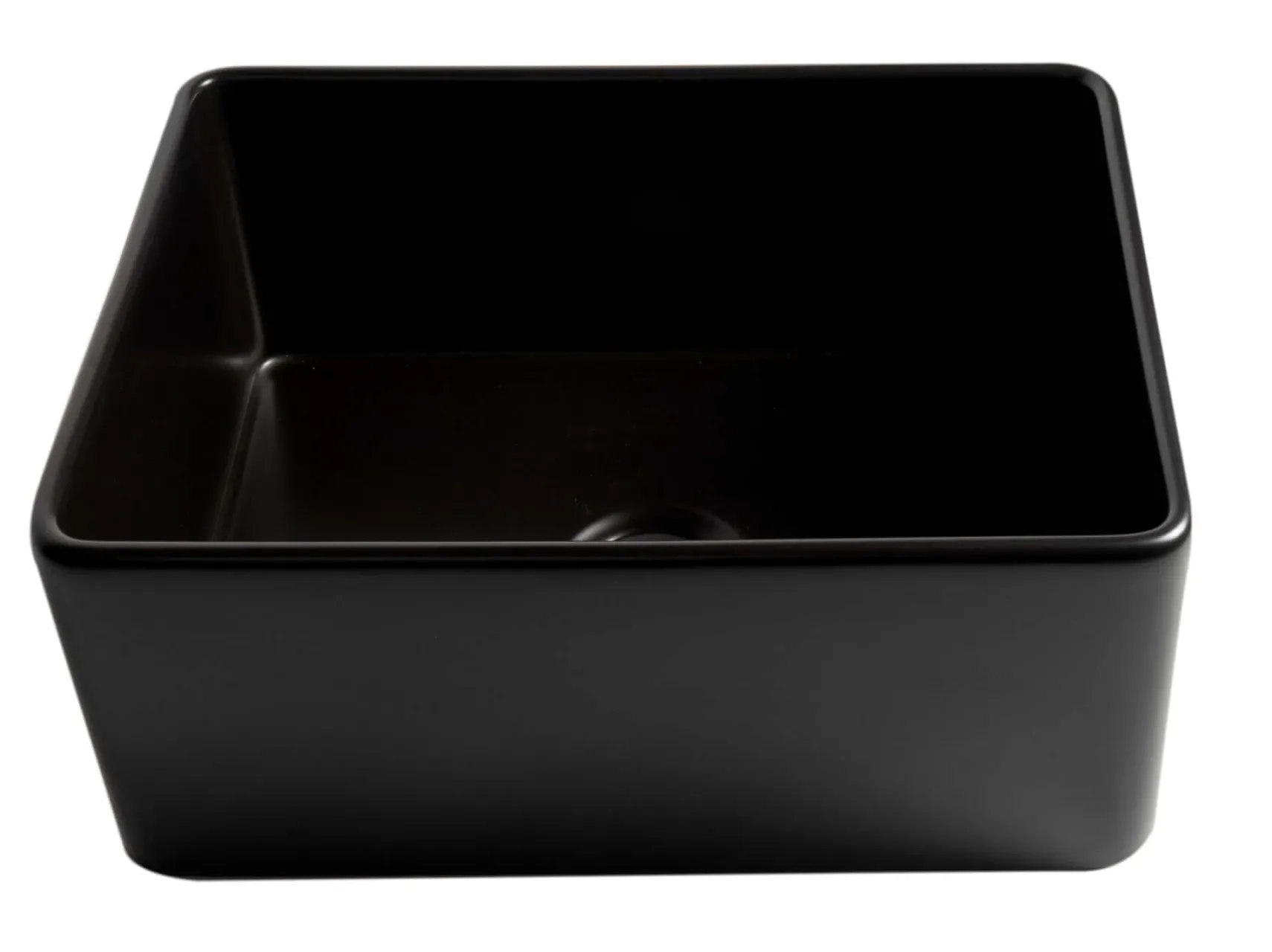 ALFI brand 24" Fireclay Farmhouse Sink, Black Matte, No Faucet Hole, ABF2418-BM