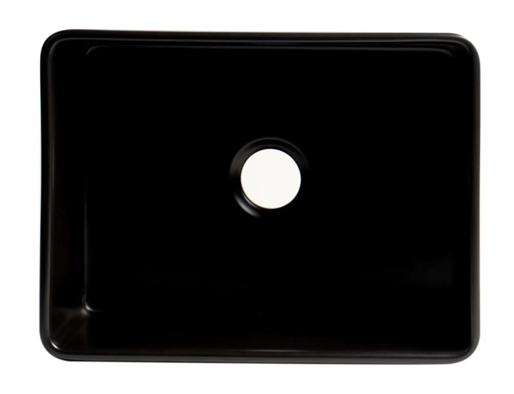 ALFI brand 24" Fireclay Farmhouse Sink, Black Matte, No Faucet Hole, ABF2418-BM