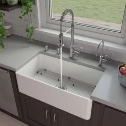 ALFI brand 33" Fireclay Farmhouse Sink, White, ABF3318S-W