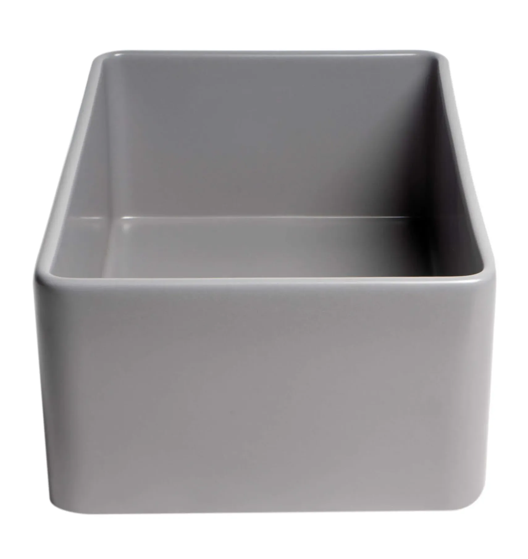 ALFI brand 30" Fireclay Farmhouse Sink, Gray Matte, No Faucet Hole, ABF3018-GM