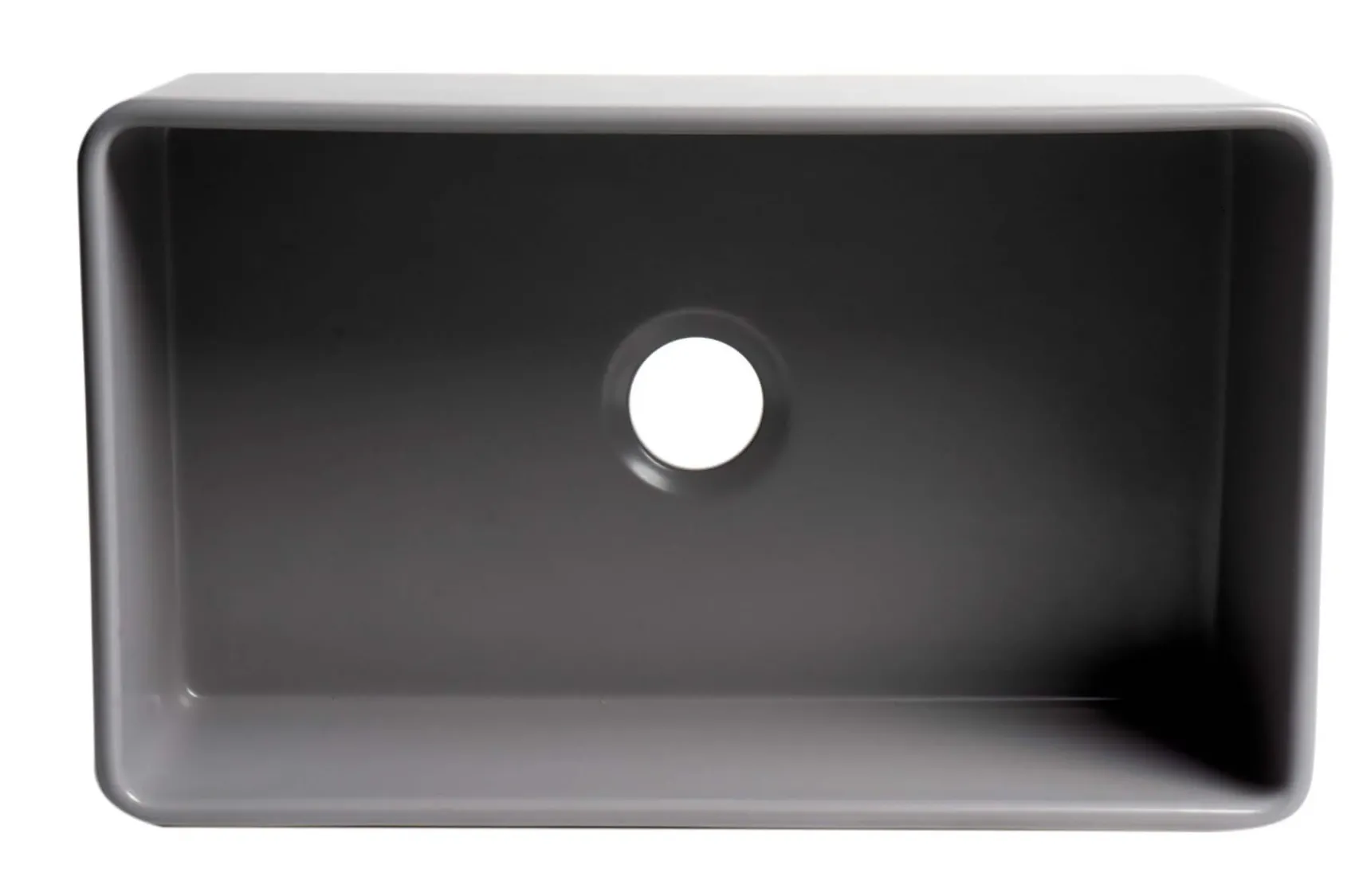ALFI brand 30" Fireclay Farmhouse Sink, Gray Matte, No Faucet Hole, ABF3018-GM