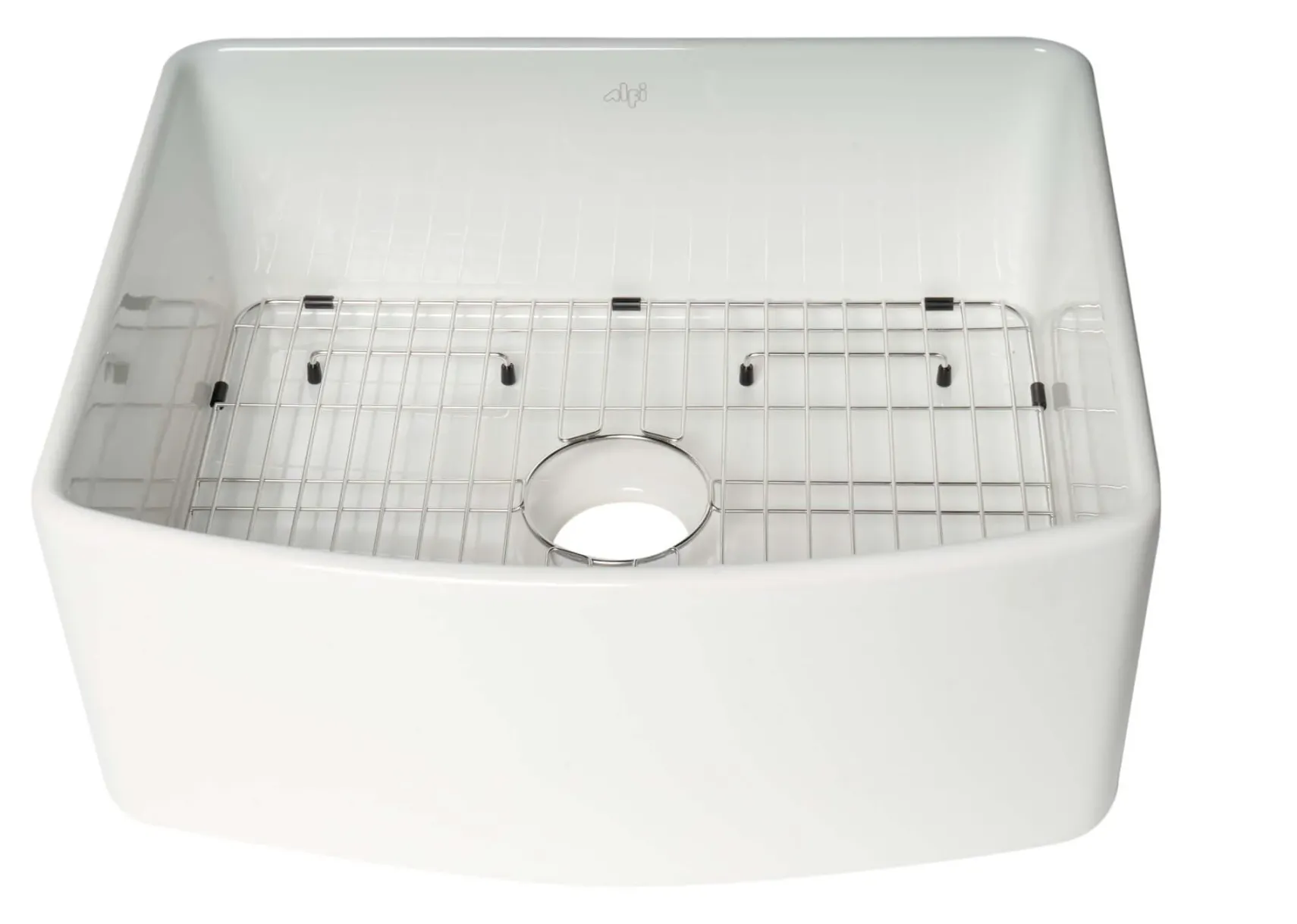 ALFI brand 24" Fireclay Farmhouse Sink with Accessories, White, ABFC2420-W