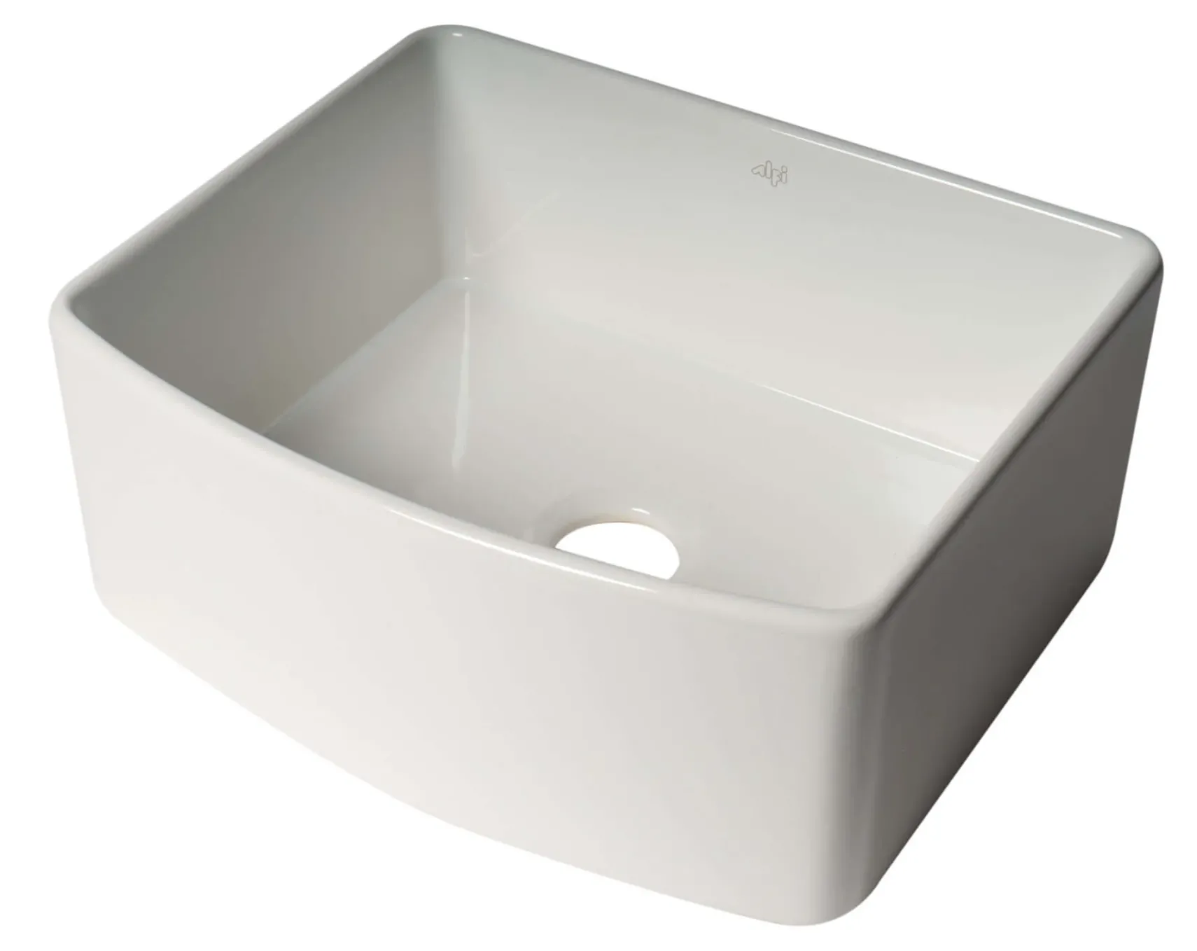 ALFI brand 24" Fireclay Farmhouse Sink with Accessories, White, ABFC2420-W