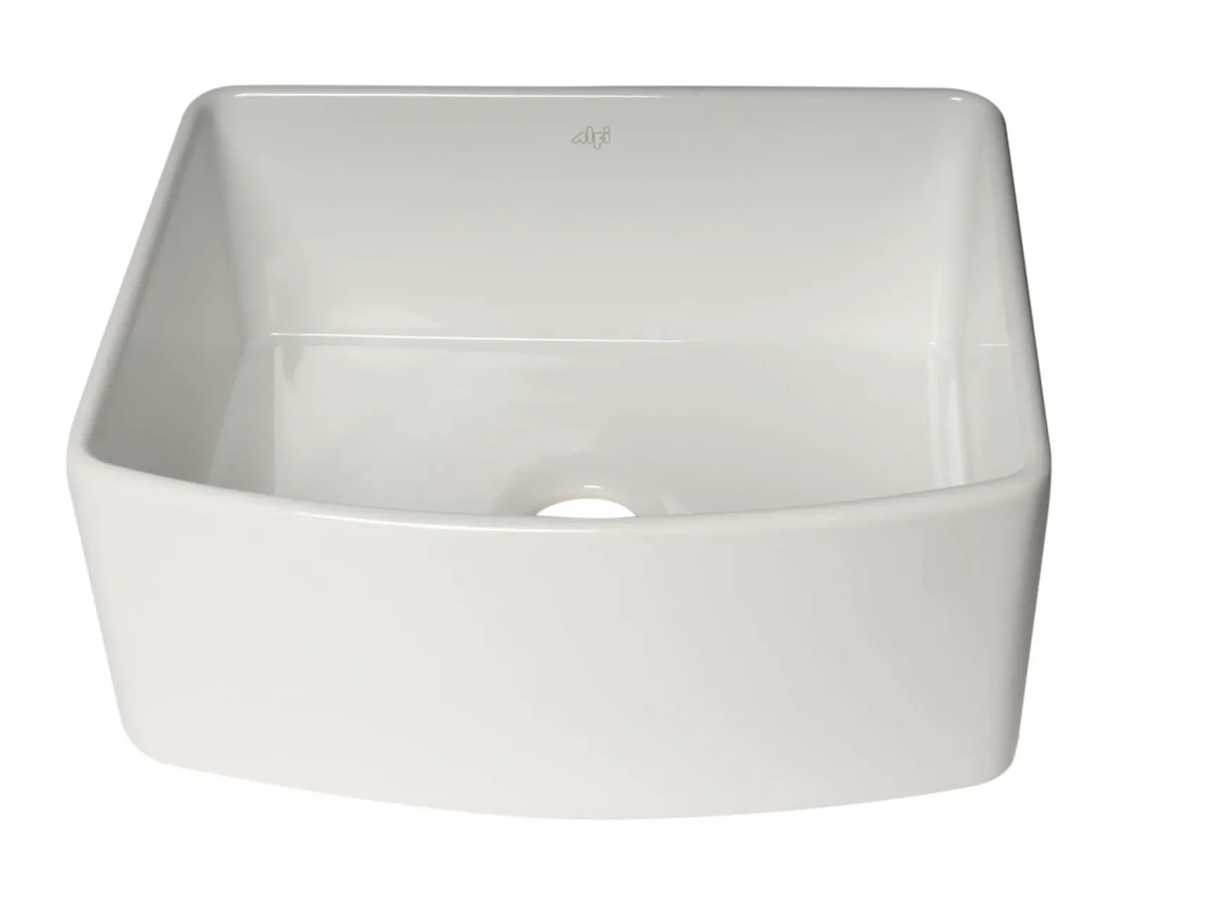 ALFI brand 24" Fireclay Farmhouse Sink with Accessories, White, ABFC2420-W