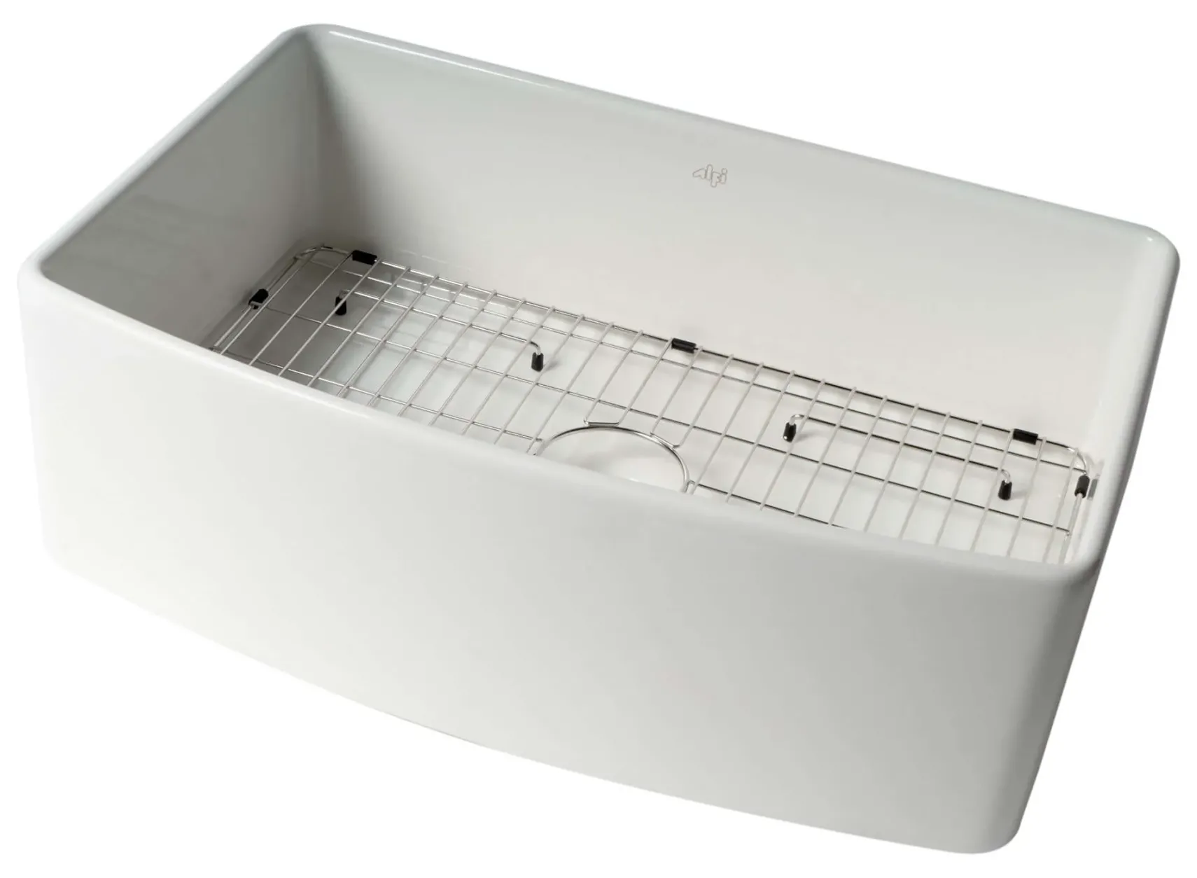 ALFI brand 30" Fireclay Farmhouse Sink with Accessories, White, ABFC3020-W