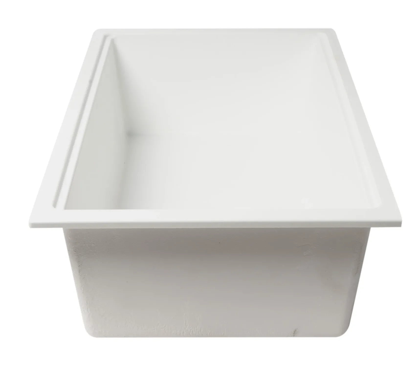 ALFI brand 34" Under Mount Granite Composite Workstation Kitchen Sink with Accessories, White, No Faucet Hole, AB3418SBUM-W