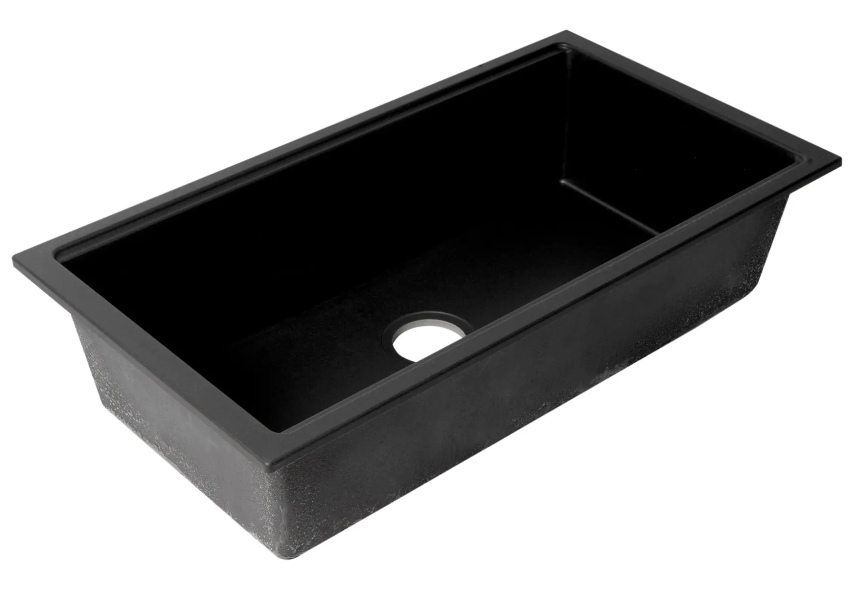 ALFI brand 34" Under Mount Granite Composite Workstation Kitchen Sink with Accessories, Black, No Faucet Hole, AB3418SBUM-BLA