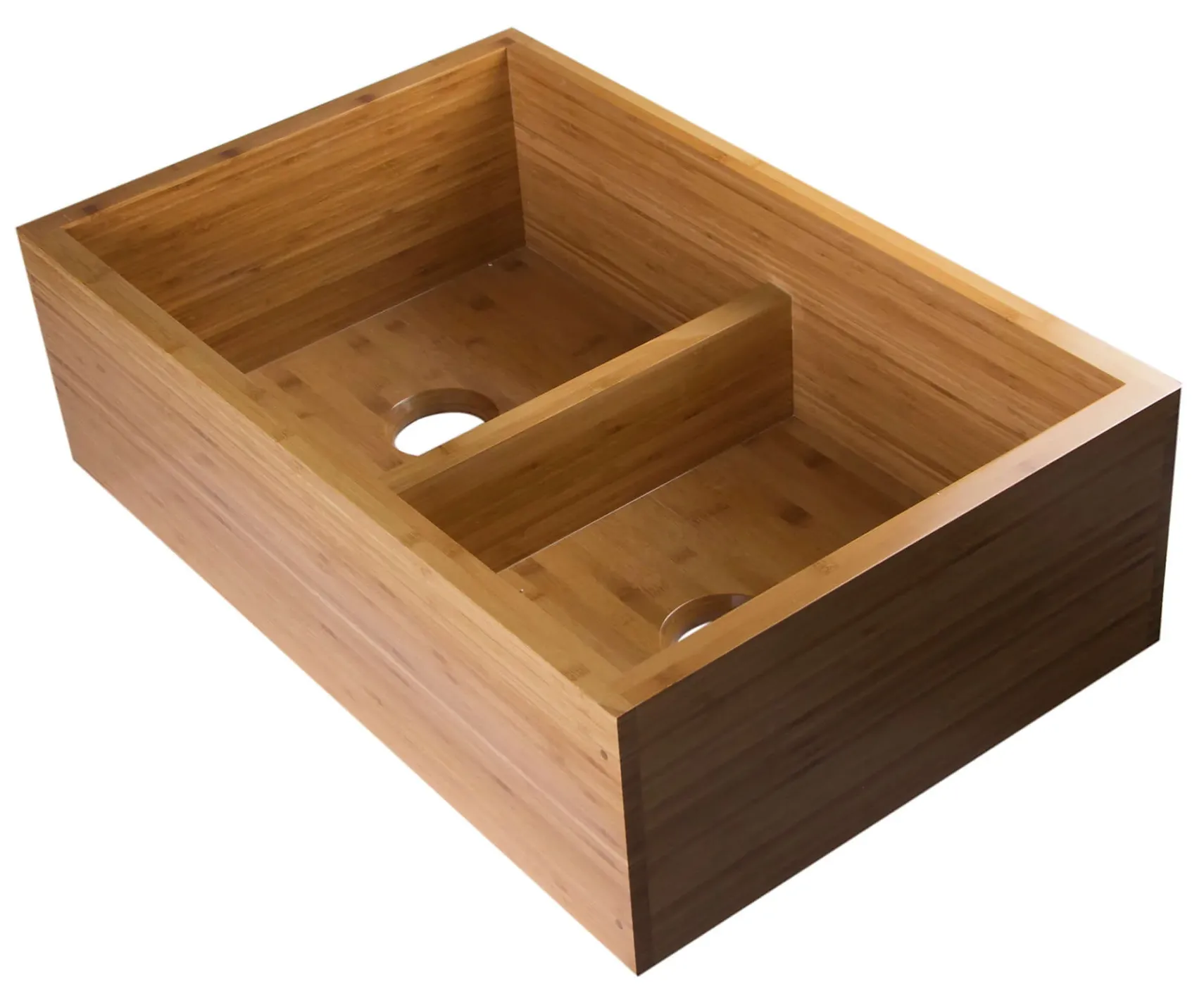 ALFI 33" Double Bowl Bowl Bamboo Farmhouse Apron Sink, AB3321