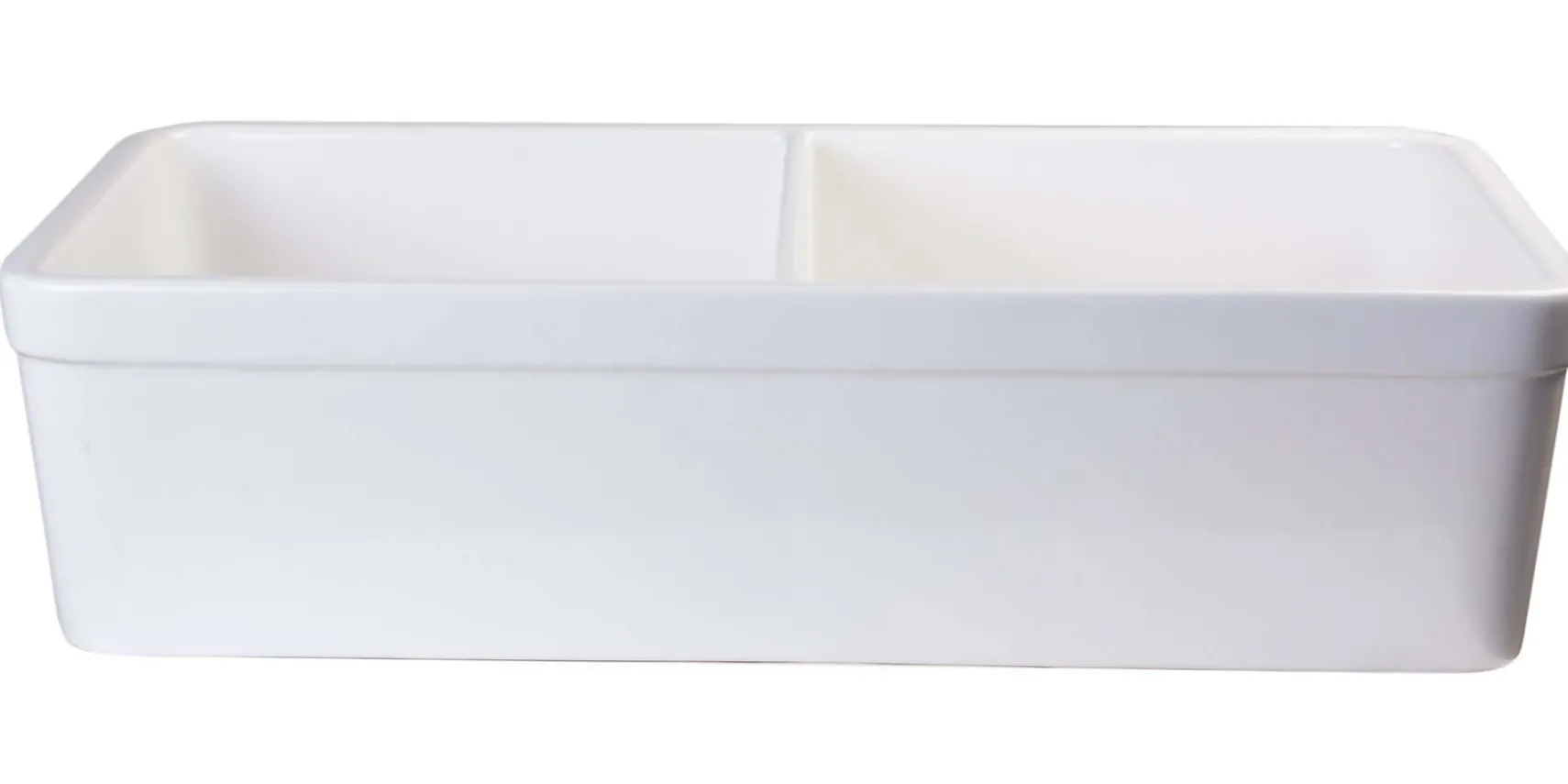 ALFI 32" Double Bowl Fireclay Farmhouse Apron Sink, White, AB512-W