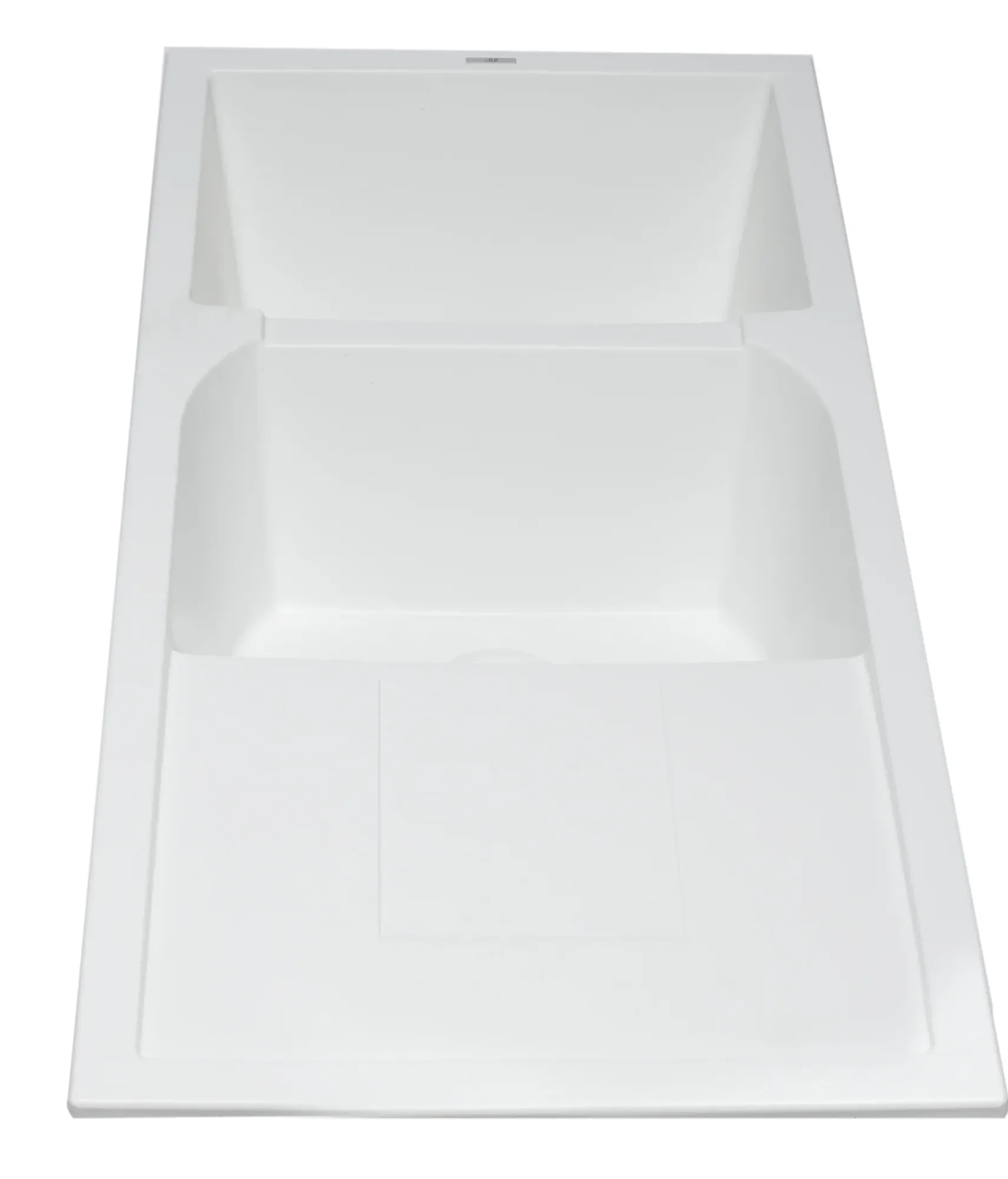 ALFI 46" Double Bowl Granite Composite Kitchen Sink with Drainboard, White, AB4620DI-W