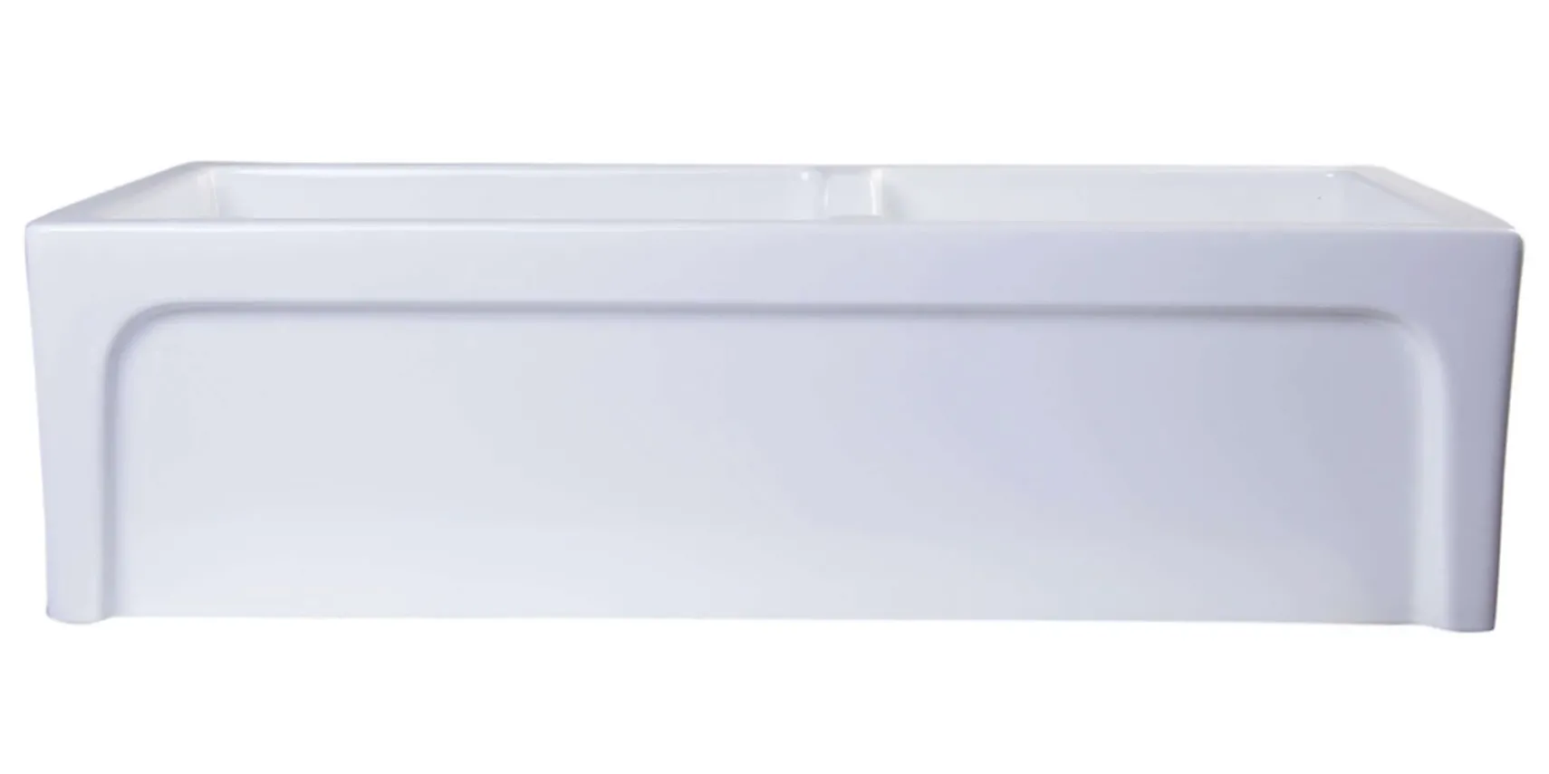 ALFI 36" Double Bowl Thick Wall Fireclay Farmhouse Apron Sink, White, AB3618ARCH-W