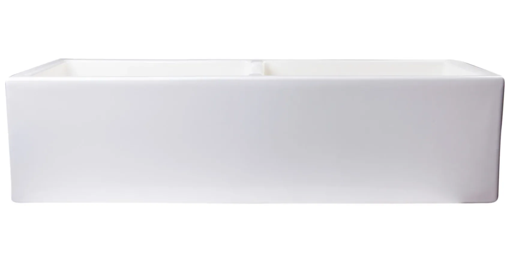 ALFI 39" Fireclay Double Bowl Bowl Farmhouse Apron Sink, Biscuit, AB3918DB-B