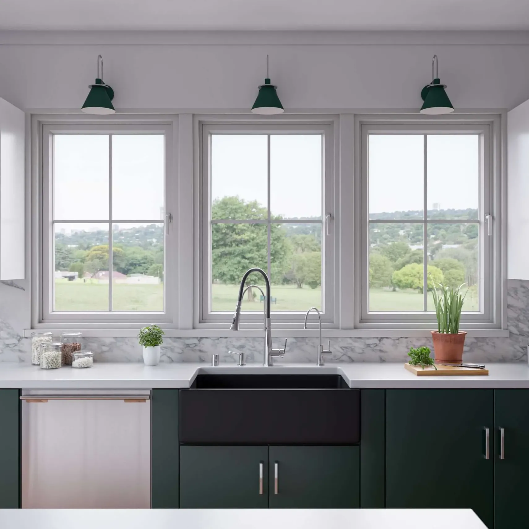 ALFI 33" Fireclay Farmhouse Kitchen Sink, Single Bowl, Reversible, Black Matte, AB3318HS-BM