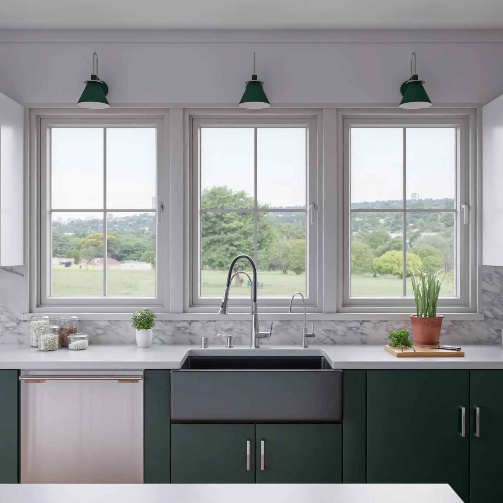 ALFI 33" Fireclay Farmhouse Kitchen Sink, Single Bowl, Reversible, Black Gloss, AB3318HS-BG
