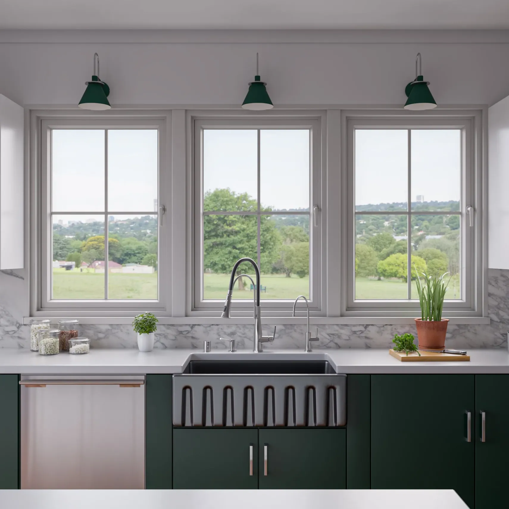 ALFI 33" Fireclay Farmhouse Kitchen Sink, Single Bowl, Reversible, Black Gloss, AB3318HS-BG