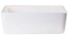ALFI 23" Fireclay Smooth Apron Single Bowl Farmhouse Apron Sink, Biscuit AB503-B