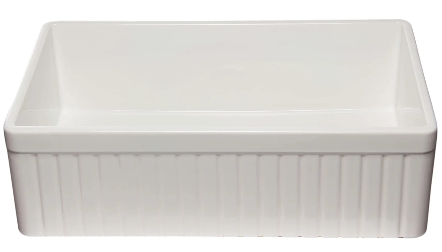 ALFI 33" Fluted Single Bowl Fireclay Farmhouse Apron Sink, White, AB532-W
