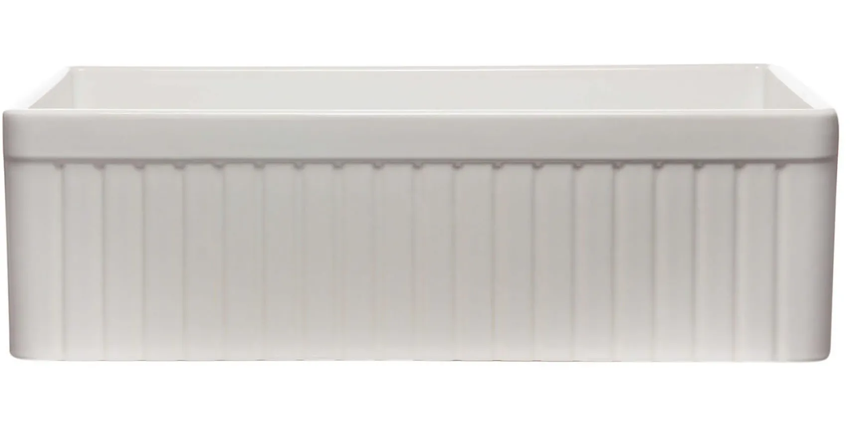 ALFI 33" Fluted Single Bowl Fireclay Farmhouse Apron Sink, White, AB532-W