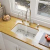 ALFI 24 inch White Single Bowl Fireclay Undermount Kitchen Sink, AB503UM-W
