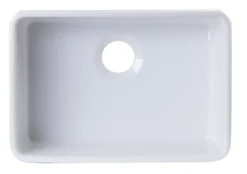 ALFI 24 inch White Single Bowl Fireclay Undermount Kitchen Sink, AB503UM-W