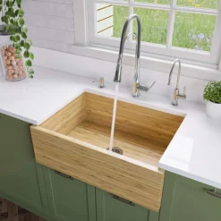 ALFI 30" Single Bowl Bamboo Farmhouse Apron Sink, AB3021