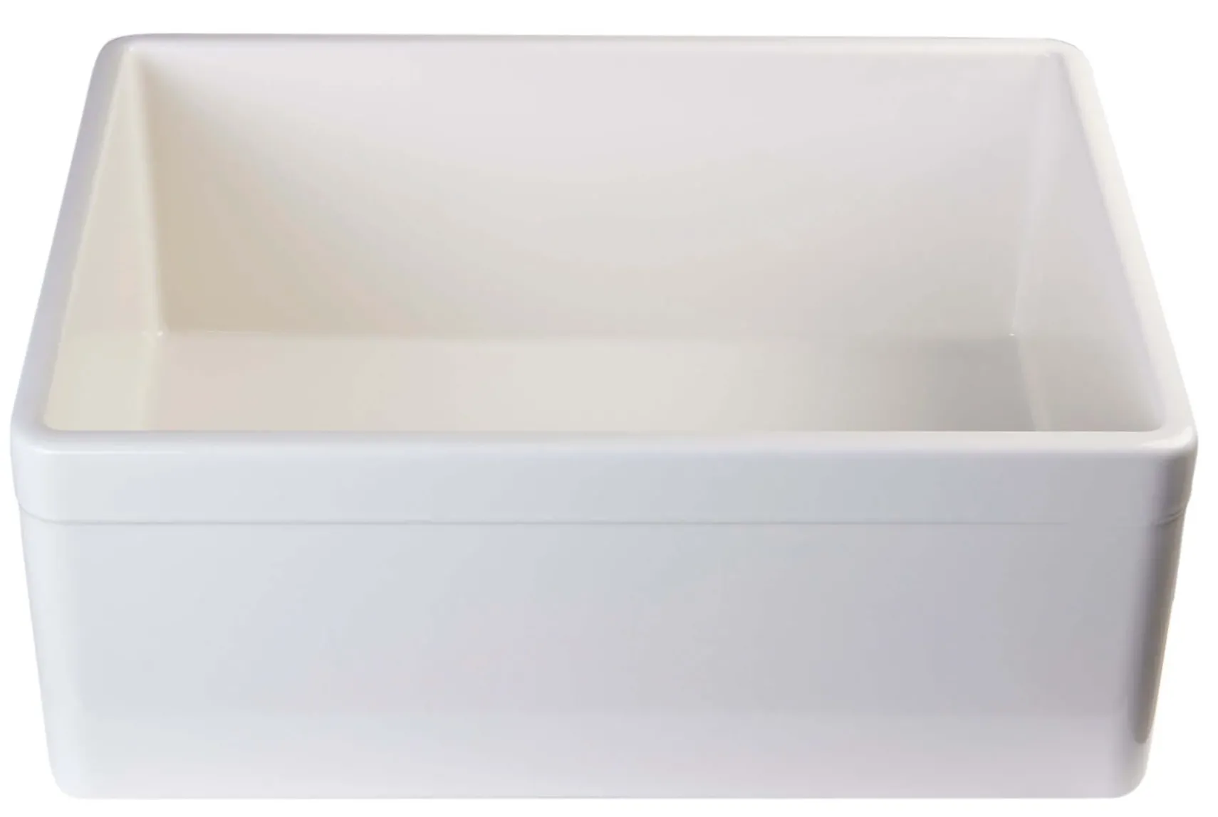 ALFI 26" Single Bowl Fireclay Farmhouse Apron Sink, Biscuit, Decorative, AB506-B