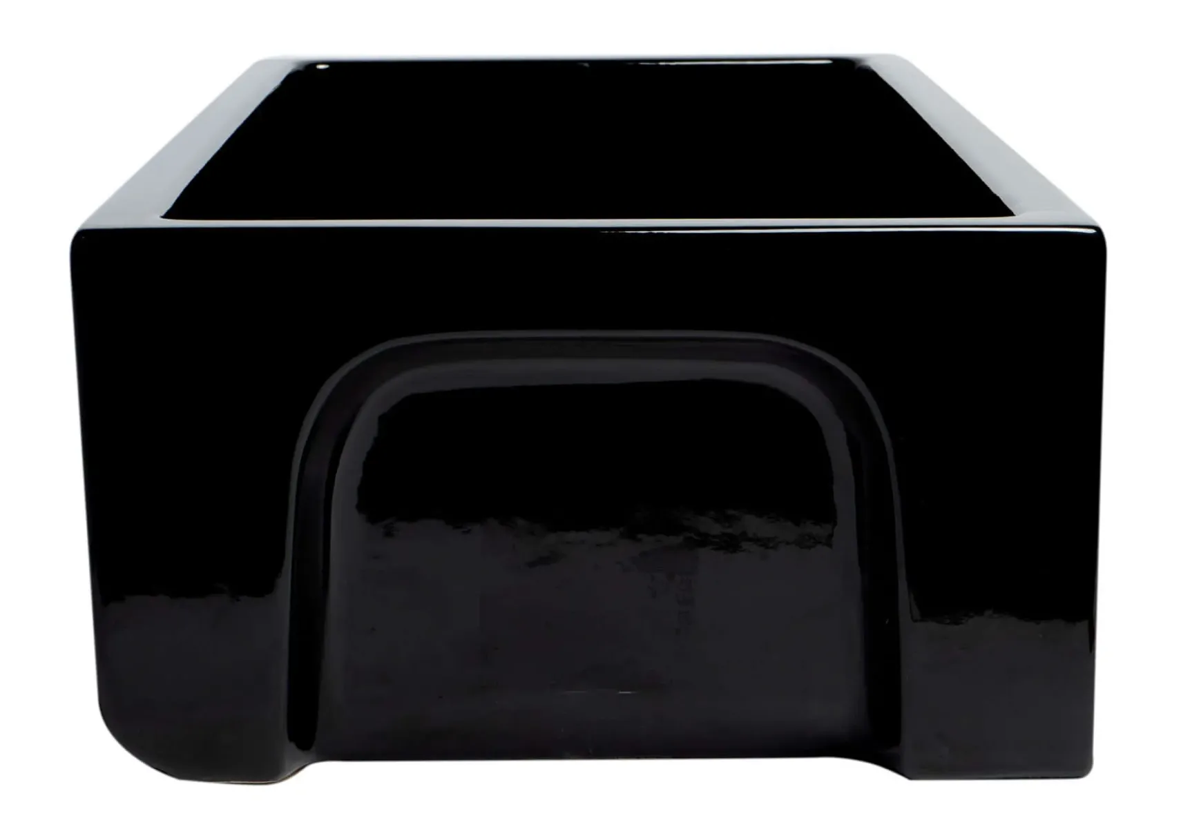 ALFI 36" Single Bowl Fireclay Farmhouse Kitchen Sink, Black Gloss, Reversible, AB3618HS-BG